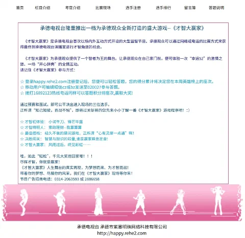 2004年《才智大赢家》栏目介绍页面