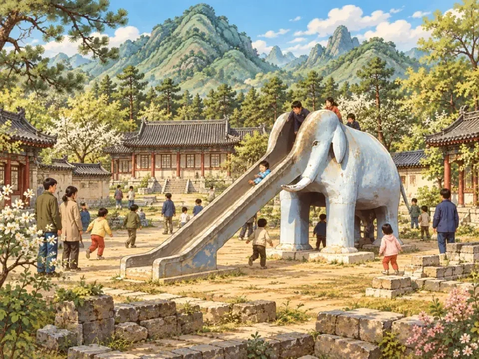 避暑山荘にあった象の滑り台